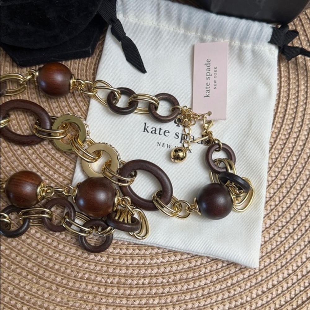 Kate Spade Gold and Brown Chain Necklace